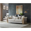 Chateau Modern Sofa with Gold Stainless Steel Legs in Cream
