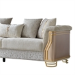 Chateau Modern Sofa with Gold Stainless Steel Legs in Cream