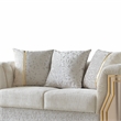 Chateau Modern Sofa with Gold Stainless Steel Legs in Cream
