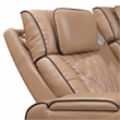 Fortuner Power Recliner Sectional in Caramel made with wood & Faux Leather