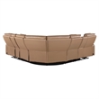 Fortuner Power Recliner Sectional in Caramel made with wood & Faux Leather