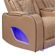 Fortuner Power Recliner Sectional in Caramel made with wood & Faux Leather