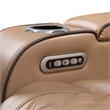 Fortuner Power Recliner Sectional in Caramel made with wood & Faux Leather