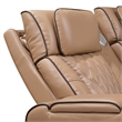 Fortuner Power Recliner Sectional in Caramel made with wood & Faux Leather