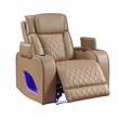 Fortuner Power Recliner in Caramel made with wood & Faux Leather