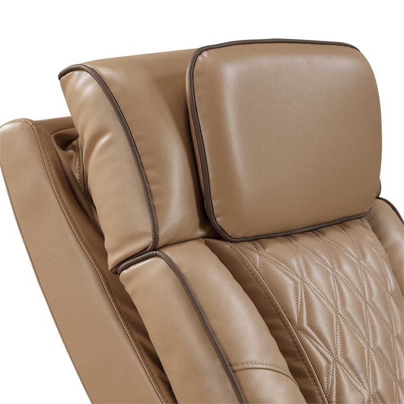 Fortuner Power Recliner in Caramel made with wood & Faux Leather
