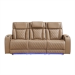 Fortuner Power Reclining Sofa in Caramel made with wood & Faux Leather