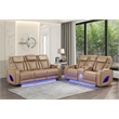 Fortuner Power Reclining Sofa in Caramel made with wood & Faux Leather