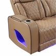 Fortuner Power Reclining Sofa in Caramel made with wood & Faux Leather