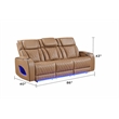 Fortuner Power Reclining Sofa in Caramel made with wood & Faux Leather