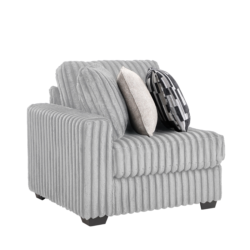 Snuggle Modern Polyester Sectional with Woven Upholstery in Gray