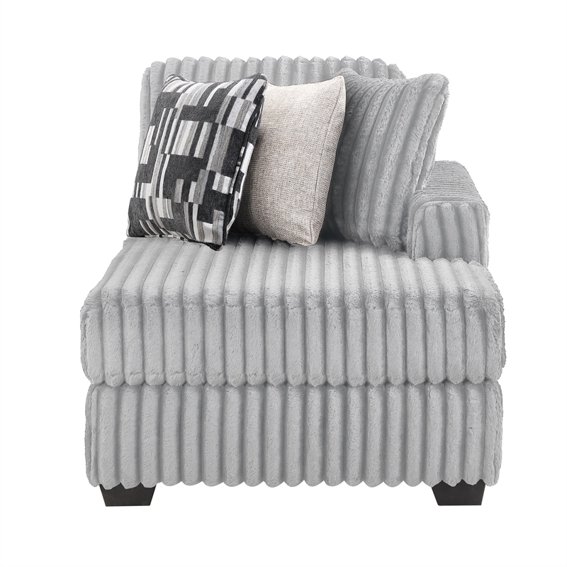 Snuggle Modern Polyester Sectional with Woven Upholstery in Gray