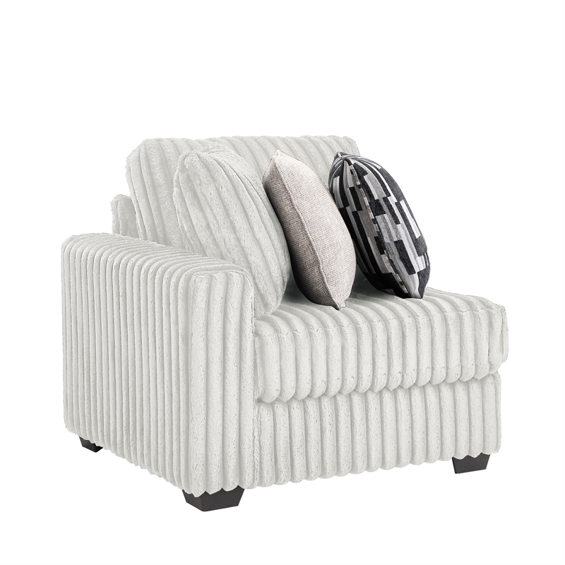 Snuggle Modern Polyester Sectional with Woven Upholstery in Cream