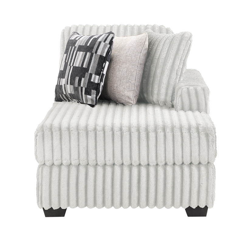 Snuggle Modern Polyester Sectional with Woven Upholstery in Cream