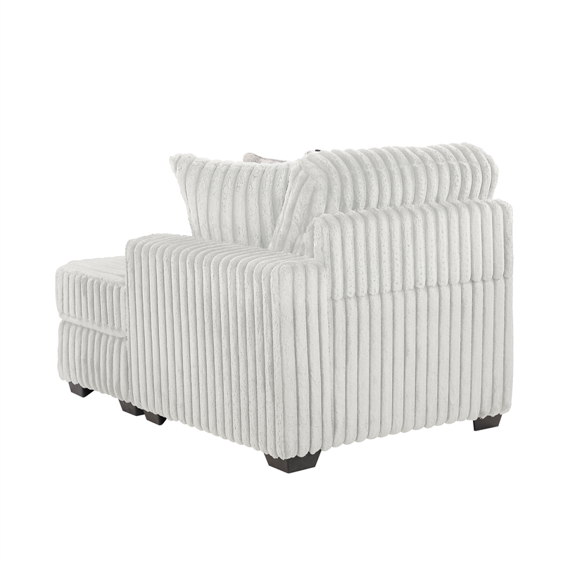 Snuggle Modern Polyester Sectional with Woven Upholstery in Cream