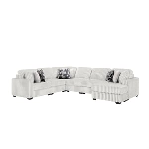 Snuggle Modern Polyester Sectional with Woven Upholstery in Cream
