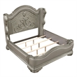 Bella Traditional Wood King Bed with Panel Design in Champagne