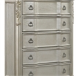 Bella Traditional Style Queen 5 PC Bedroom Set made with Wood in Champagne