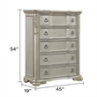 Bella Traditional Style 5-Drawer Chest with Marble in Champagne