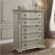 Bella Traditional Style 5-Drawer Chest with Marble in Champagne