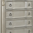 Bella Traditional Style 5-Drawer Chest with Marble in Champagne