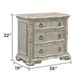 Bella Traditional Style 3-Drawer Nightstand Made with Wood in Champagne