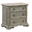 Bella Traditional Style 3-Drawer Nightstand Made with Wood in Champagne