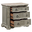 Bella Traditional Style 3-Drawer Nightstand Made with Wood in Champagne