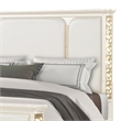 Cinderella Traditional Style Queen Upholstered Bed with LED and Gold Accents