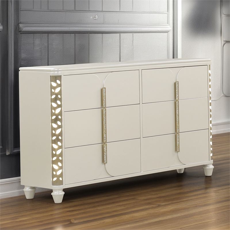 Cinderella Traditional Style Wood Dresser with LED Accents (Mirror not included)