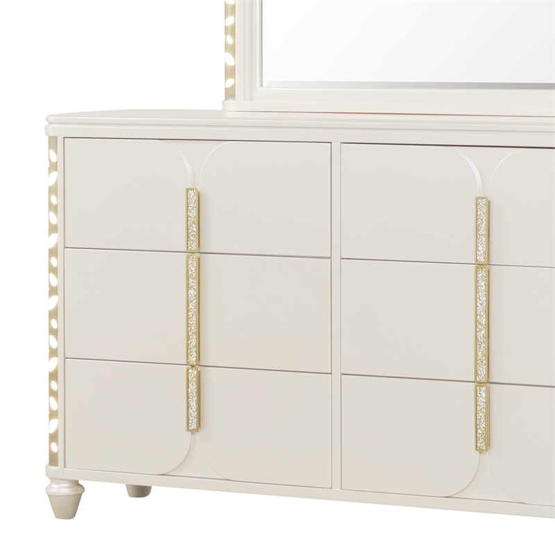 Cinderella Traditional Style Wood Dresser with LED Accents (Mirror not included)