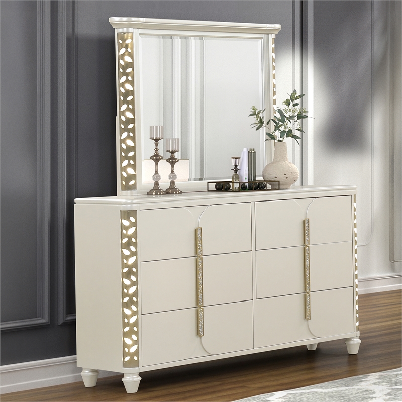 Cinderella Traditional Style Wood Dresser with LED Accents (Mirror not included)