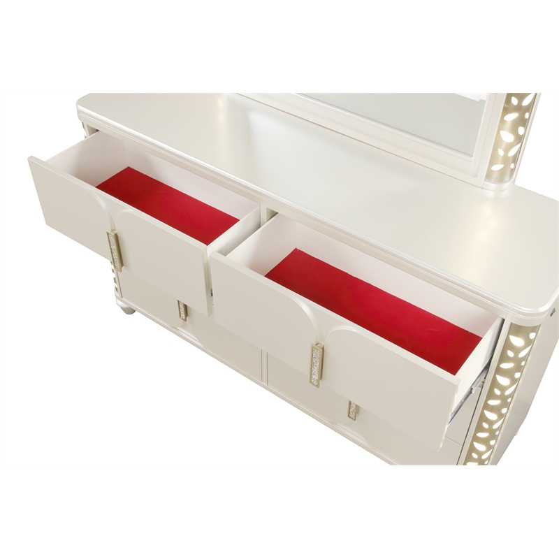 Cinderella Traditional Style Wood Dresser with LED Accents (Mirror not included)