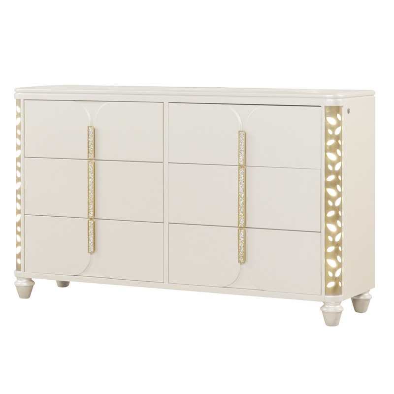 Cinderella Traditional Style Wood Dresser with LED Accents (Mirror not included)