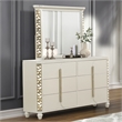 Cinderella Traditional Wood Mirror with LED Accents in Cream