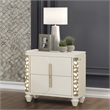 Cinderella Traditional 2 Drawer Wood Nightstand with LED Accents in White