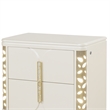 Cinderella Traditional 2 Drawer Wood Nightstand with LED Accents in White