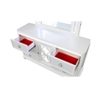 Abigale Queen 4Pc Bedroom Set LED Storage Bed & Polyurethane Headboard in White