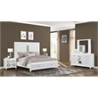Abigale Queen 4Pc Bedroom Set LED Storage Bed & Polyurethane Headboard in White