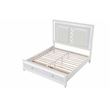 Abigale Queen 5Pc Bedroom Set LED Storage Bed & Polyurethane Headboard in White
