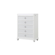 Abigale Queen 5Pc Bedroom Set LED Storage Bed & Polyurethane Headboard in White