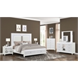 Abigale Queen 5Pc Bedroom Set LED Storage Bed & Polyurethane Headboard in White