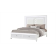 Abigale King 4Pc Bedroom Set LED Storage Bed & Polyurethane Headboard in White