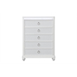 Abigale 5 Drawer Chest LED Storage with Patterned Drawer Fronts in White