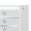 Abigale 5 Drawer Chest LED Storage with Patterned Drawer Fronts in White