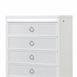 Abigale 5 Drawer Chest LED Storage with Patterned Drawer Fronts in White