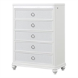 Abigale 5 Drawer Chest LED Storage with Patterned Drawer Fronts in White