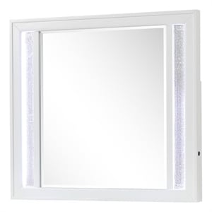 Abigale Modern LED Vanity Mirror for Dresser with Vertical LED Lighting in White