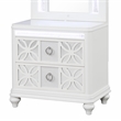 Abigale 2 Drawer Wood Nightstand with Mirror Top in White