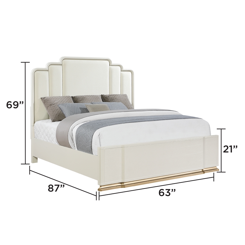 Lexington Modern Queen Bed with Headboard in Beige